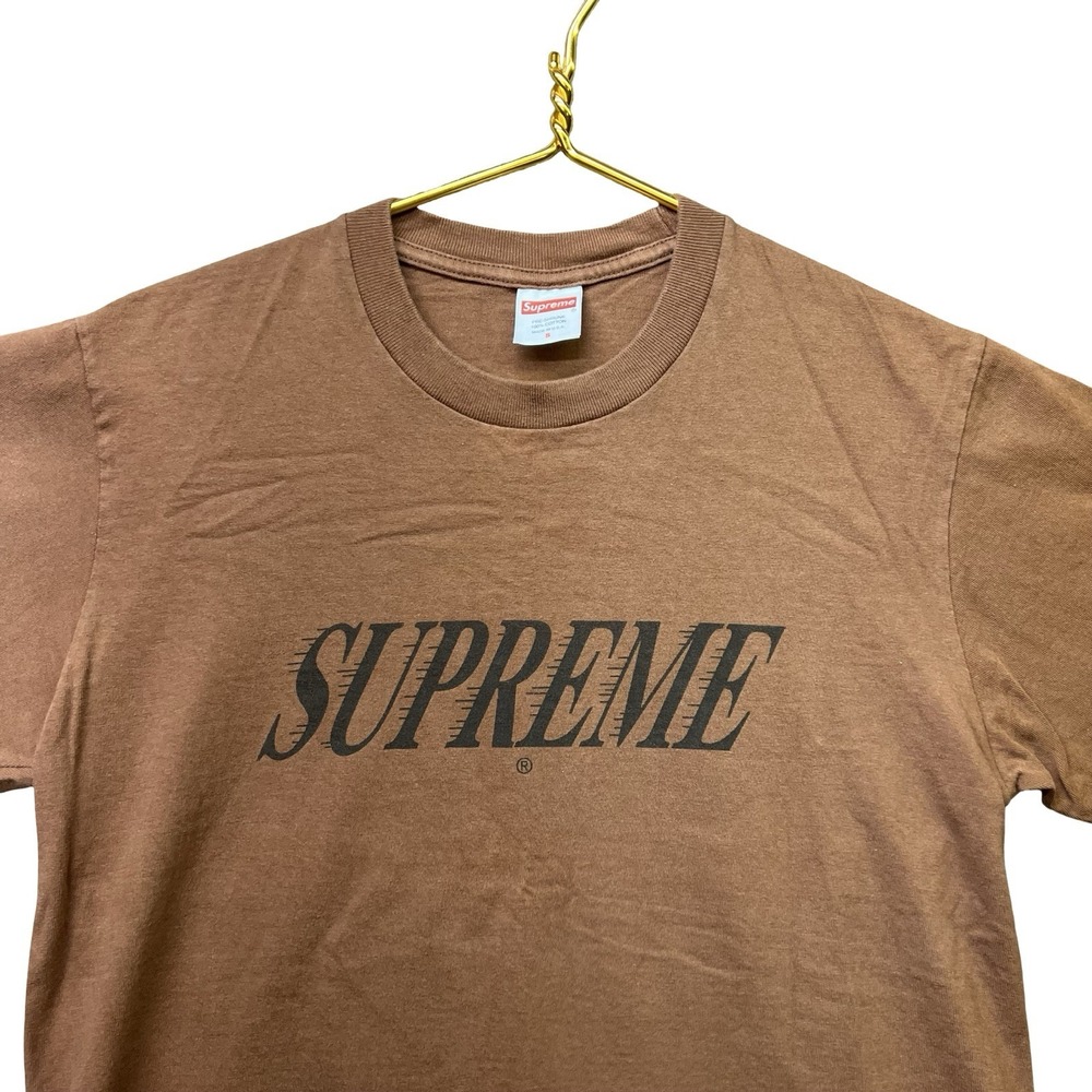 Supreme Slap Shot Tee Brown FW22 Logo Graphic T Shirt Made USA Size S